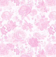  A very Royal and Classy multicolor solid vintage blooming flowers motif arrangement with medium tone, all over vector design  background illustration used image for wrapping paper or textile printing