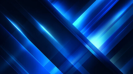 Poster - Abstract modern blue horizontal banner background with geometric diagonal overlay layer and glowing lines. Suit for banner, poster, cover, header, flyer, brochure, website, presentation.