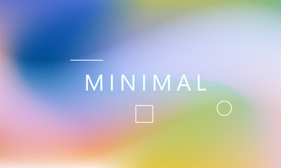 Poster - Minimal vector illustration in modern abstract style with soft gradients. Colors: blue, yellow, green, red, orange.