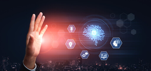 Poster - AI integration into systems including speech, chatbot, analytics, automation, and digital intelligence for innovation and smart technology deployment Vouch