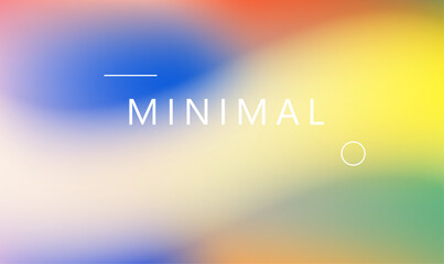 Poster - Minimal vector illustration in modern abstract style with soft gradients. Colors: blue, yellow, green, red, orange.