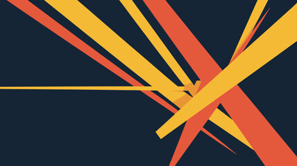 Poster - Abstract background with orange and yellow stripes on a dark blue background creating a dynamic design