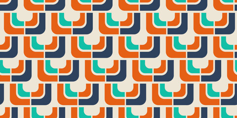 Poster - Retro U-Shape Pattern. Design has a clean, geometric aesthetic reminiscent of the 1970s.