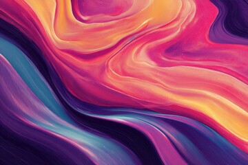 Poster - Colorful abstract swirls create vibrant waves of dynamic energy in a visually captivating pattern, showcasing a blend of hues that evoke creativity and imagination