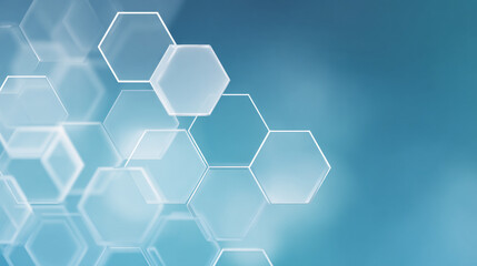 Poster - Geometric hexagon abstract background with simple polygonal elements. Medical, business, technology or science design.