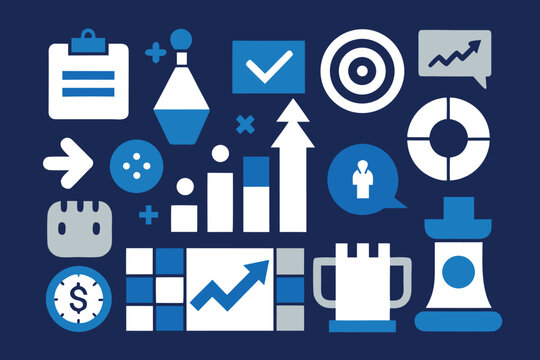 Modern Flat Design Business Icons – Collection for Web, Dashboard, and Infographics