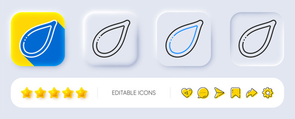 Poster - Pumpkin seed line icon. Neumorphic, Flat shadow, 3d buttons. Tasty seeds sign. Vegan food symbol. Line pumpkin seed icon. Social media icons. Vector