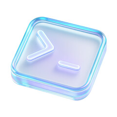 Poster - Semitransparent crystal icon of  Futuristic glowing icon representing computing with soft edges and a modern aesthetic, symbolizing technology and innovation in a sleek digital space.