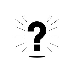 Poster - Question mark with light around symbol on white background