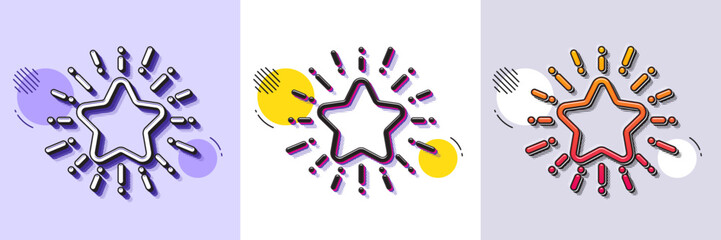 Poster - Star line icon. Halftone dotted pattern. Gradient icon with grain shadow. Best ranking sign. Favorite symbol. Line star icon. Various designs. Vector