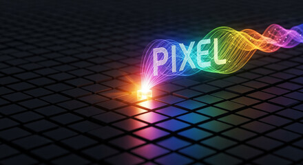 Poster - Pixel light wave abstract background