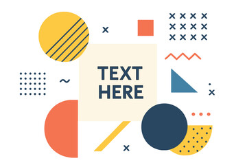 Aufkleber - Vector graphic design illustrations featuring geometric shapes and abstract elements with space for text, suitable for advertising, sales, marketing, design, art projects, and posters