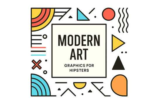 Modern Art vector frame for hipster themed text and graphics