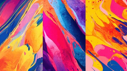Poster - Colorful backgrounds with vibrant hues and dynamic compositions adding energy and visual interest to creative projects Illustration, Image, , Minimalism,