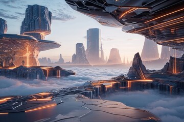 Poster - Contemporary Digital Artistic Vision for Tech Landscapes and Data Models