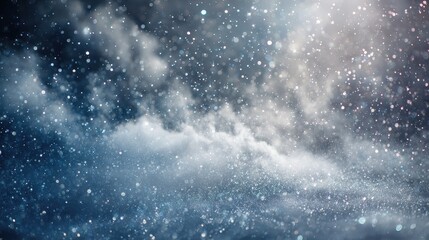 Poster - Swirls of shining light and dust creates a fantasy background in shades of blue and lavender