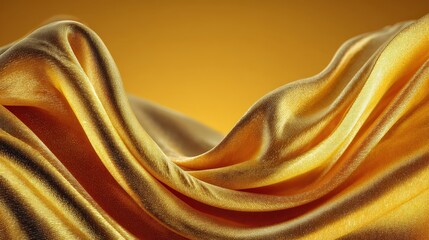 Aufkleber - Golden abstract flowing lines with elegant and modern wavy forms reflecting light to create a visually luxurious and captivating effect