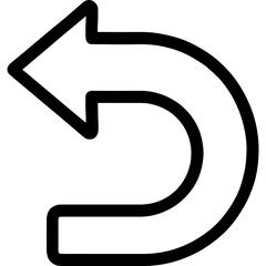 Fototapete - Undo back arrow icon outline vector