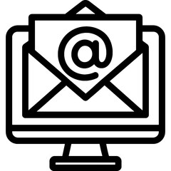 Poster - Email messaging outline icon vector