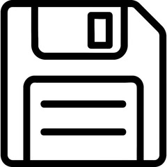 Poster - Save floppy disk outline icon vector