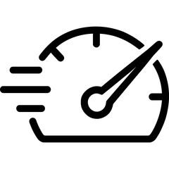 Poster - Fast speed indicator outline icon vector