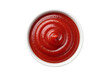 © Pixel_Glow - Bowl of ketchup or tomato sauce, swirled, top view flat lay. Isolated on transparent background, png