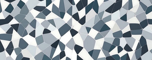 Poster - Rotated abstract modern minimal scattered white polygon geometric quarter circle pattern background.