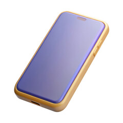 Aufkleber - 3d modern smartphone with purple screen isolated on transparent background