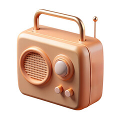 Aufkleber - 3d vintage radio with copper accents isolated on transparent background