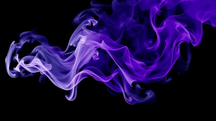 Poster - Elegant purple smoke swirls against a black backdrop