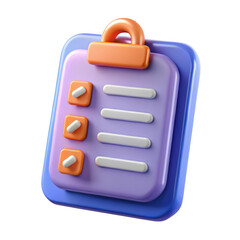 Poster - 3d checklist icon isolated on transparent background