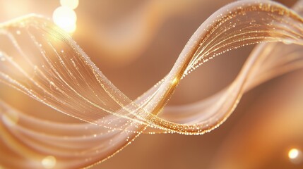 Poster - Waves of golden light flowing gracefully in a serene abstract representation