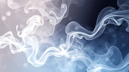 Poster - White and blue smoke swirls in an abstract design, creating a dreamy and ethereal background