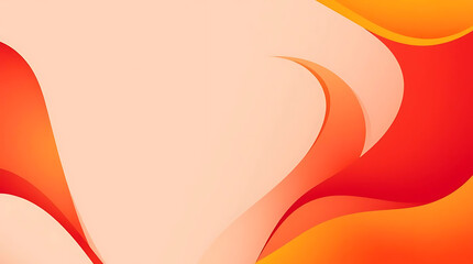 Poster - Orange and red abstract curves create a modern and vibrant background design