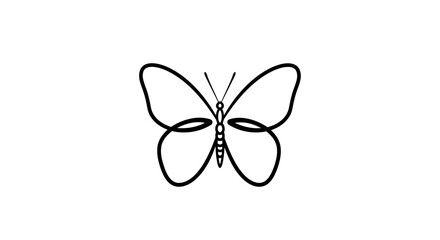 Poster - Elegant minimal butterfly outline on white backdrop offering simplicity and charm