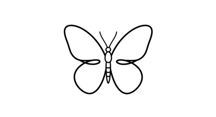 Poster - Elegant and minimalistic butterfly outline illustration perfect for design projects