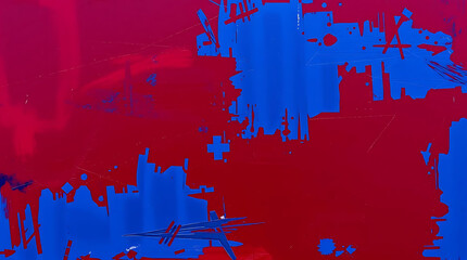 Poster - Abstract red and blue paint splatters create a textured and vibrant background