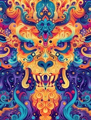 Poster - Vibrant abstract illustration of energy, creativity, fantasy, mystery, love, joy