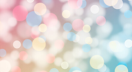 Poster - Colorful circles dance in soft bokeh