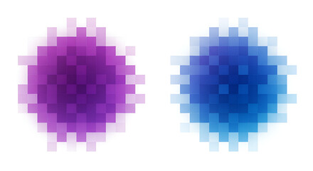 Poster - Pixelated purple and blue fuzzy blobs