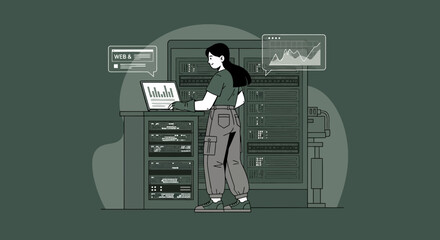 Poster - Data Analysis And Server Management By Engineer, Data Security Specialist