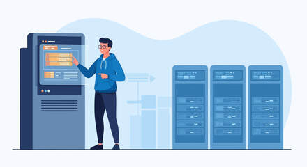Poster - Data Center Specialist Supervising Server Performance Using Interactive Touchscreen