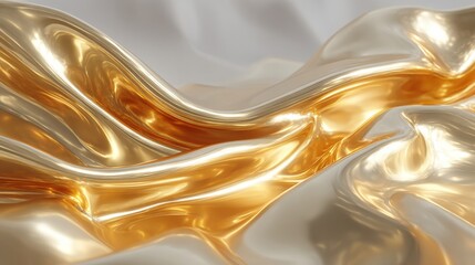 Fototapete - Smooth gold surface reflecting soft ambient light 