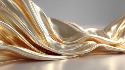 Fototapete - Smooth gold surface reflecting soft ambient light 