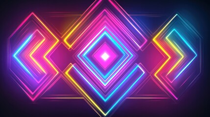 Wall Mural - Neon geometric shapes