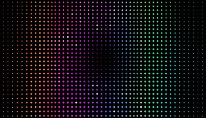 Colorful pixelated grid on black