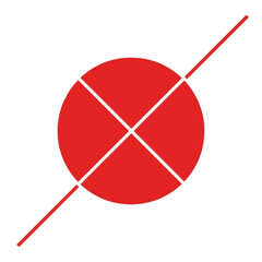Poster - A red circle with a cross indicates forbidden or prohibited, isolated on white background