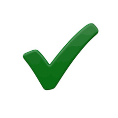 Poster - A green check mark isolated on white background signifies approval and success