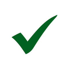 Poster - A green check mark isolated on white background signifies a correct choice and success