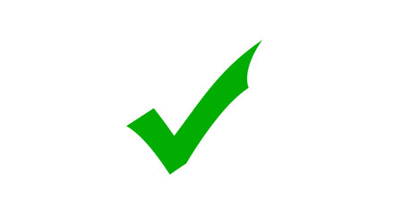 Poster - A green check mark isolated on white background, representing approval and success